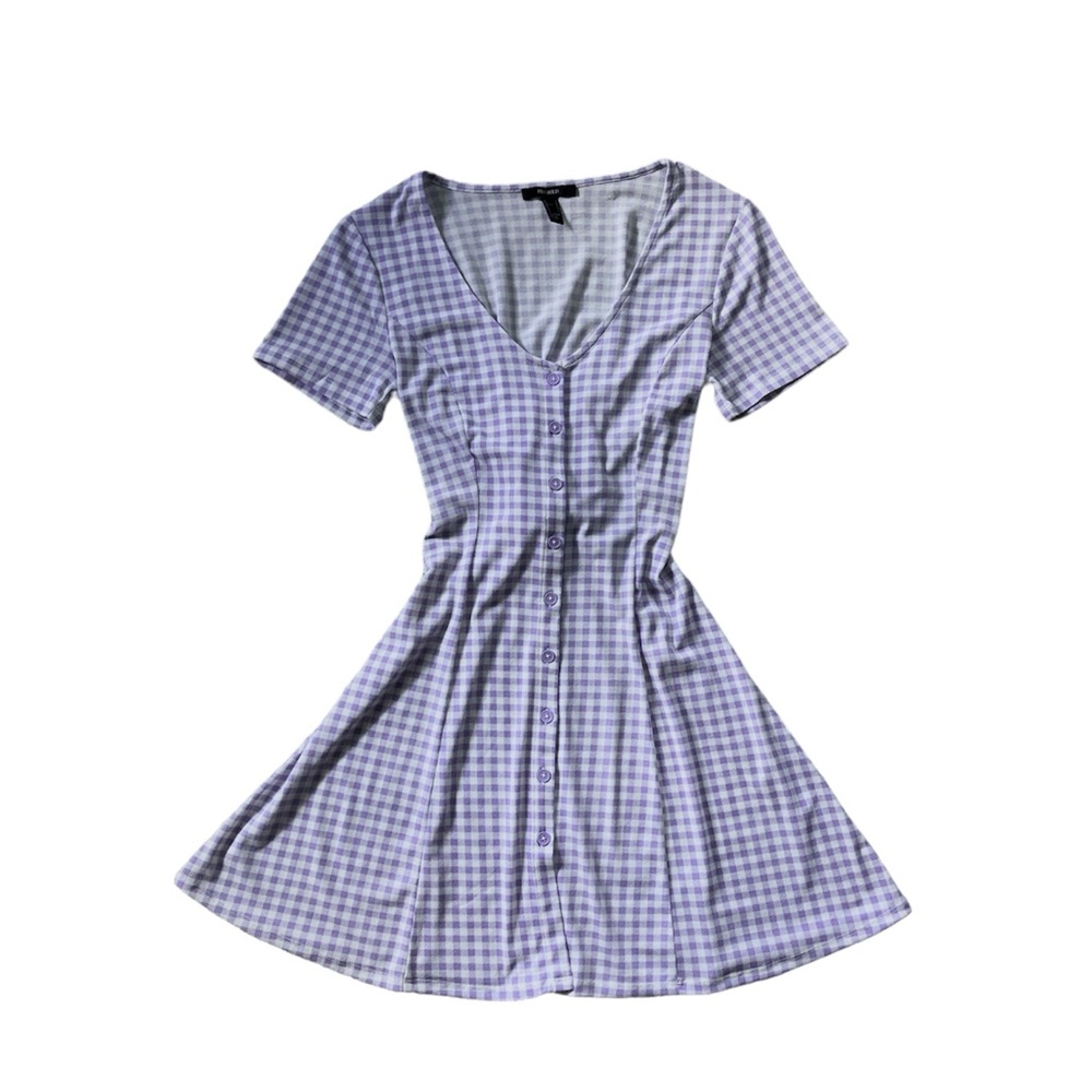 Purple Plaid Mini Dress Small